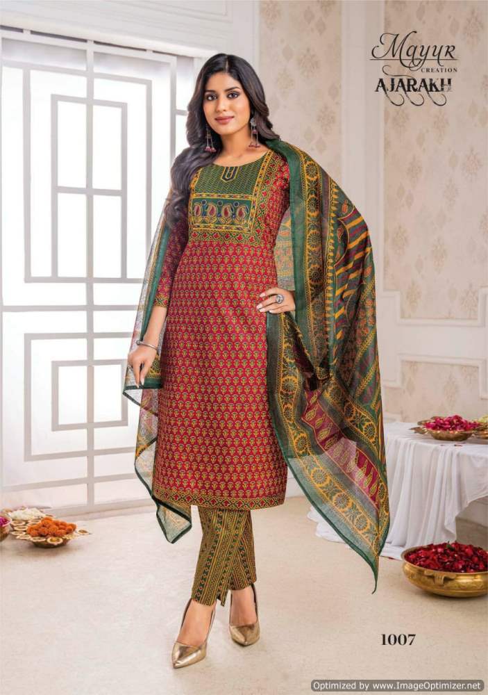 Ajarakh Vol 1 By Mayur Cotton Printed Kurti With Bottom Dupatta Wholesale Clothing Suppliers In India
